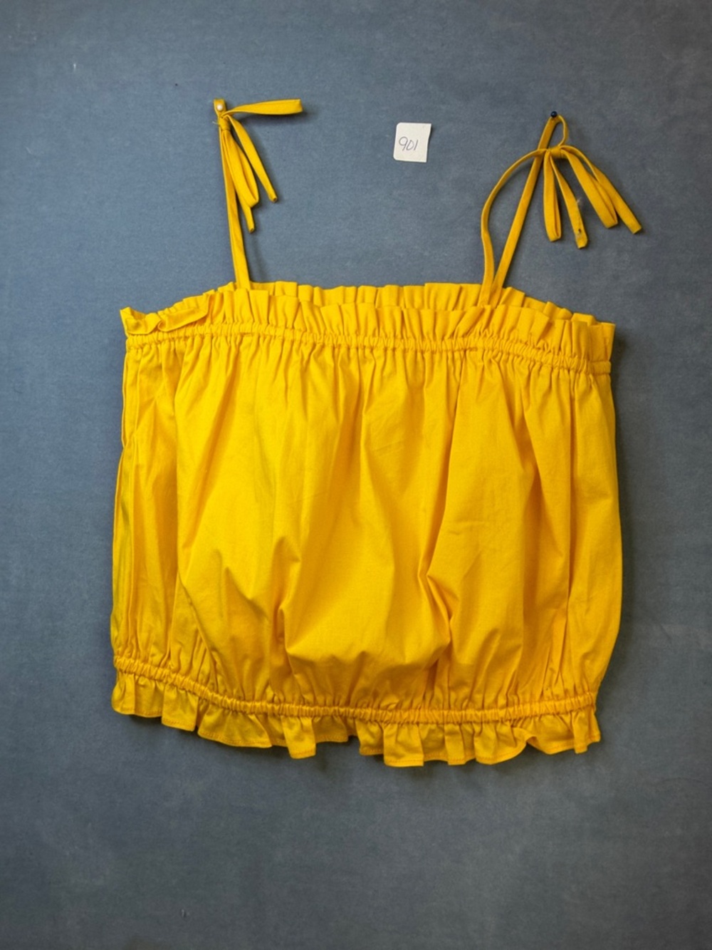 Walking On Sunshine Yellow Ruffle Tie-Strap Cropped Tank Girls Size XL